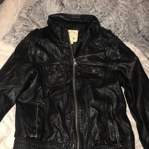 Black leather jacket